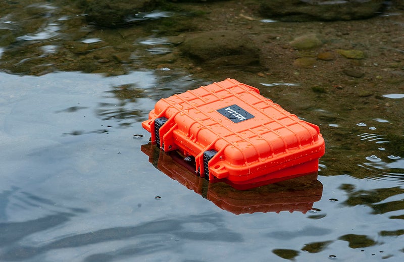 MEIJIA Portable All Weather IP67 Waterproof Protective Hard Case, Small Camera Case,Dry Case with Customizable Foam,Fit Use of Drones, Camera,Equipments, 11.65 â€x8.35â€x3.78â€(Orange) - Image 4